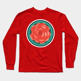 Flower In Tire sticker design vector illustration. Beauty fashion objects icon concept. Frozen rose sticker design logo. Long Sleeve T-Shirt